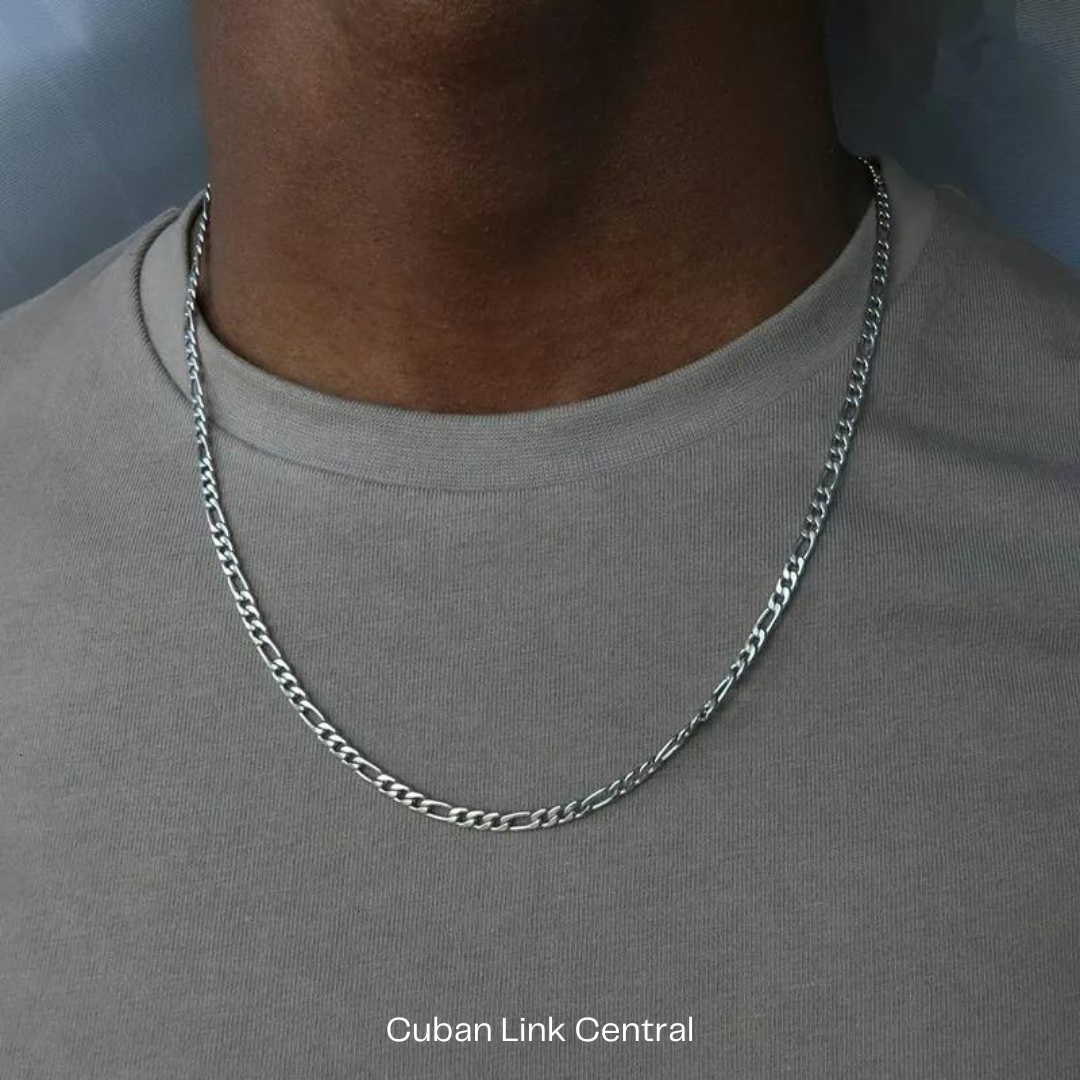 5MM Silver Figaro Stainelss Steel Chain