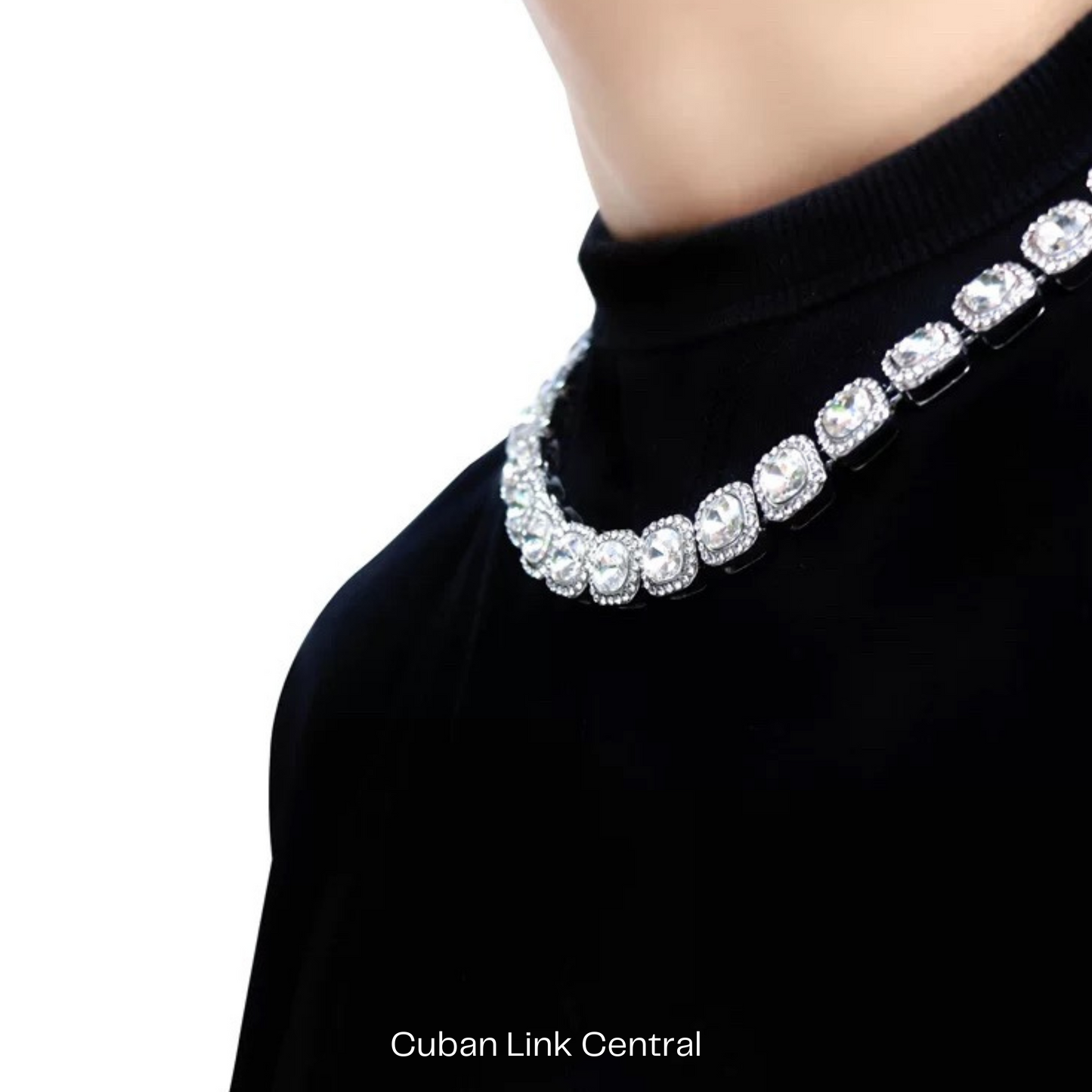 Iced Out Rounded Sqaure CZ Chain