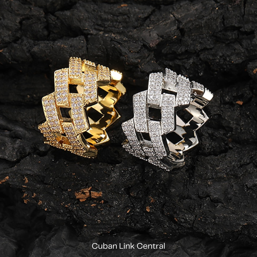 Iced out cuban link ring online
