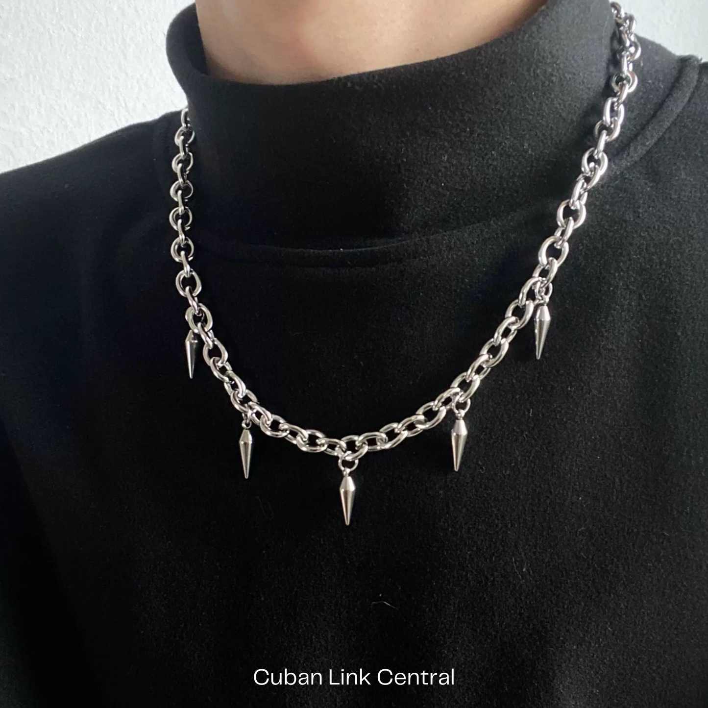 Cuban Link Stainless Steel Chain with Shards