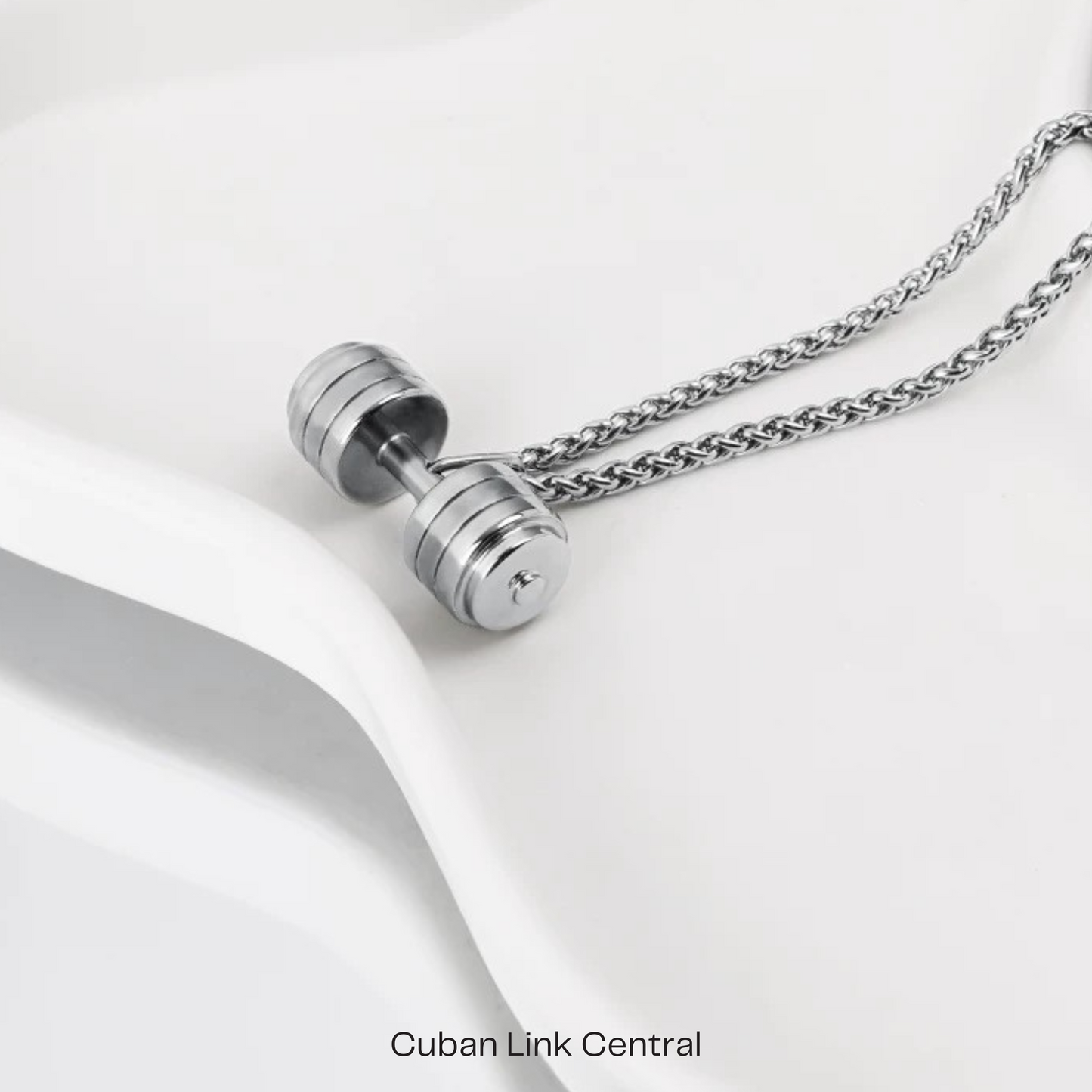 Cuban Link Dumbbell Pendant Rope Chain